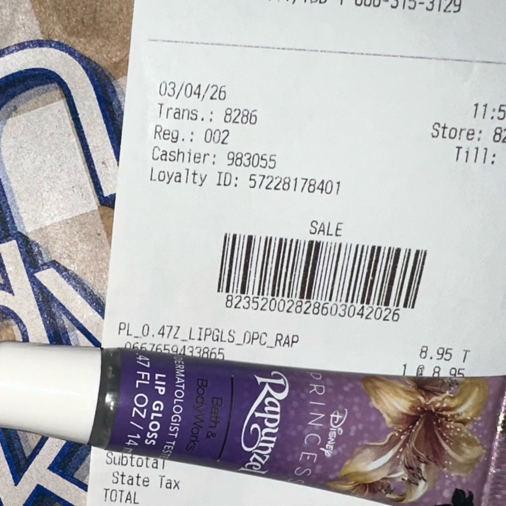 Disney Rapunzel Lip Gloss - Purple and White